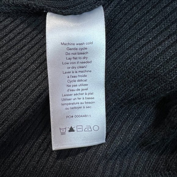 RAG & BONE Top Womens M The Rib Knit Side Tie Turtleneck Cropped Tee Long Sleeve - Picture 10 of 13